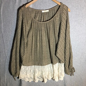 Womens Entro Blouse Lace Cottage Core Fairy Feminine Eclectic Festival Ren Fair